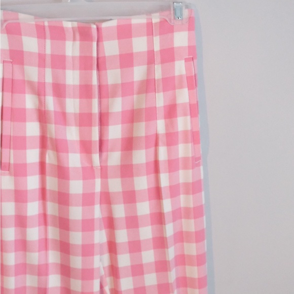 Zara pink and white check dress pants NWOT - Picture 2 of 5